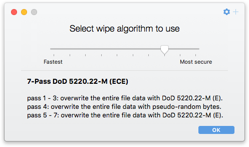 Secure Remove wiping algorithms